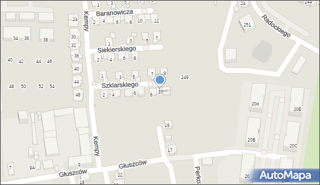 Katowice, Szklarskiego Alfreda, 10, mapa Katowic