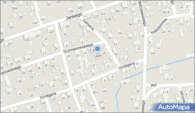Katowice, Szymanowskiego Karola, 6A, mapa Katowic