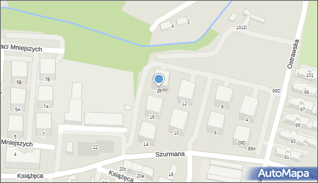 Katowice, Szurmana Tadeusza, bp., 18, mapa Katowic