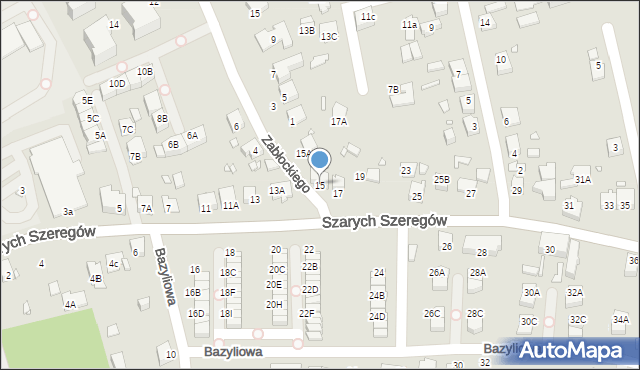 Katowice, Szarych Szeregów, 15, mapa Katowic