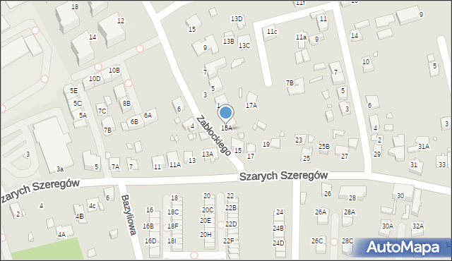 Katowice, Szarych Szeregów, 15A, mapa Katowic