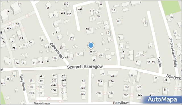 Katowice, Szarych Szeregów, 23, mapa Katowic