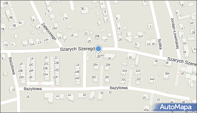 Katowice, Szarych Szeregów, 26, mapa Katowic