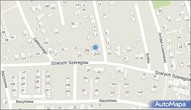 Katowice, Szarych Szeregów, 27, mapa Katowic