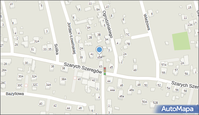 Katowice, Szarych Szeregów, 43A, mapa Katowic