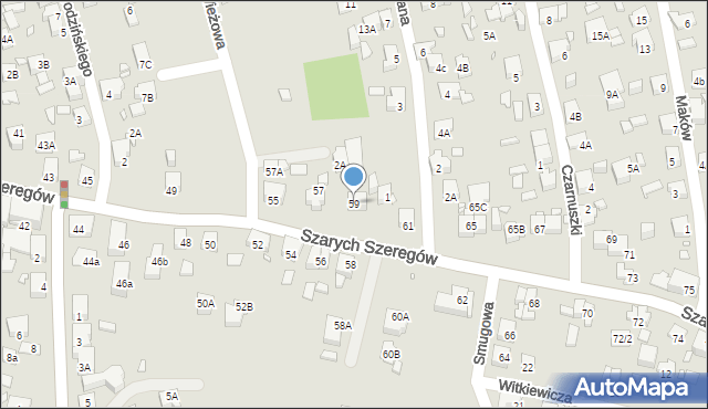 Katowice, Szarych Szeregów, 59, mapa Katowic