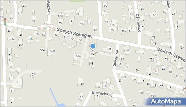 Katowice, Szarych Szeregów, 60A, mapa Katowic