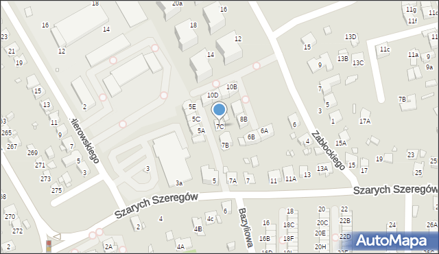 Katowice, Szarych Szeregów, 7C, mapa Katowic