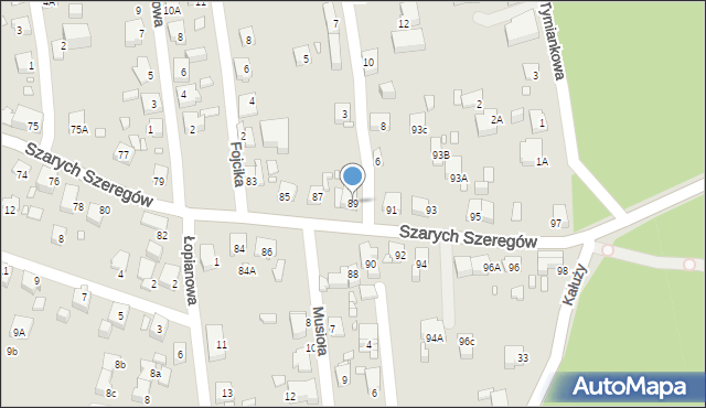 Katowice, Szarych Szeregów, 89, mapa Katowic