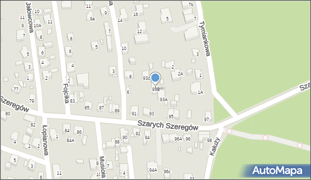 Katowice, Szarych Szeregów, 93B, mapa Katowic