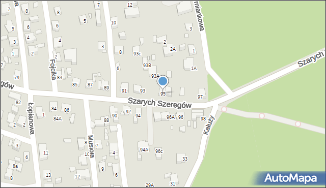 Katowice, Szarych Szeregów, 95, mapa Katowic