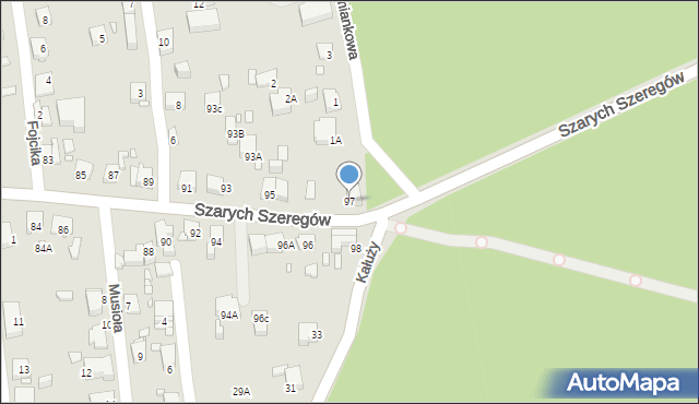 Katowice, Szarych Szeregów, 97, mapa Katowic