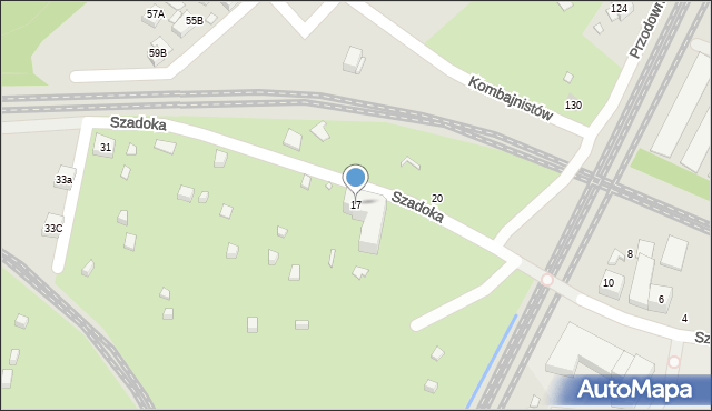 Katowice, Szadoka, 17, mapa Katowic