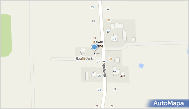 Kawle Górne, Szafirowa, 2, mapa Kawle Górne