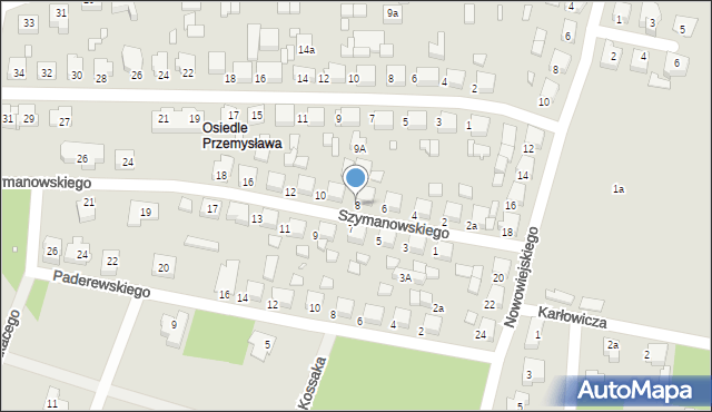 Kępno, Szymanowskiego, 8, mapa Kępno