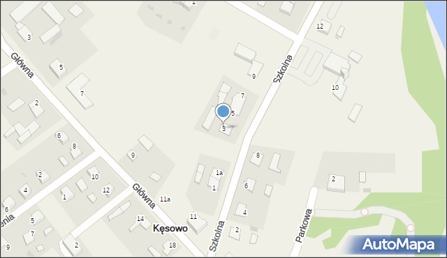 Kęsowo, Szkolna, 3, mapa Kęsowo