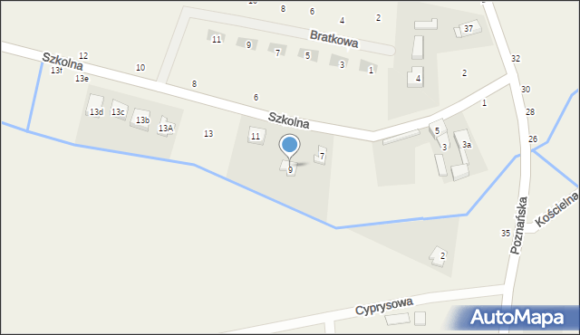 Kicin, Szkolna, 9, mapa Kicin