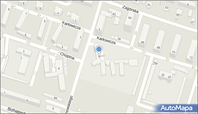 Kielce, Szymanowskiego Karola, 5, mapa Kielc