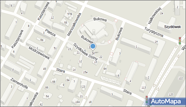 Kielce, Szydłówek Dolny, 24, mapa Kielc