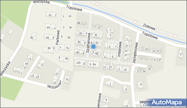 Kiełczówek, Szafranowa, 7a, mapa Kiełczówek