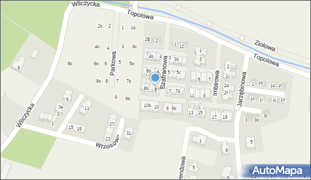 Kiełczówek, Szafranowa, 8, mapa Kiełczówek