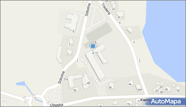 Kielno, Szkolna, 4, mapa Kielno