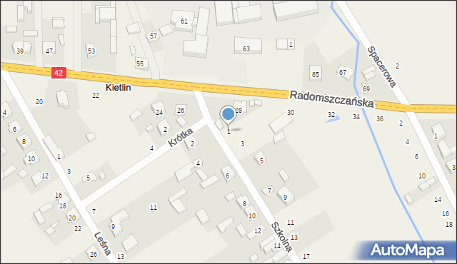 Kietlin, Szkolna, 1, mapa Kietlin