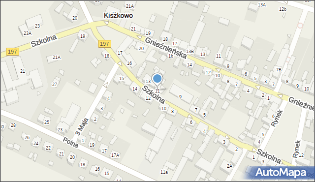 Kiszkowo, Szkolna, 11, mapa Kiszkowo