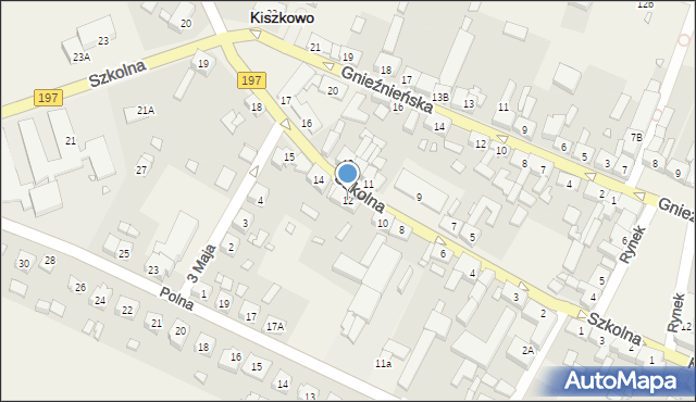 Kiszkowo, Szkolna, 12, mapa Kiszkowo