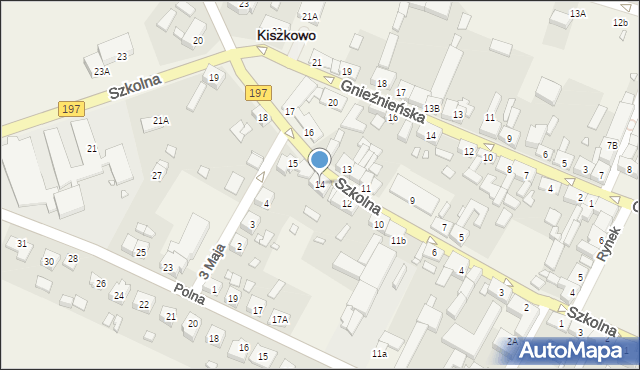 Kiszkowo, Szkolna, 14, mapa Kiszkowo