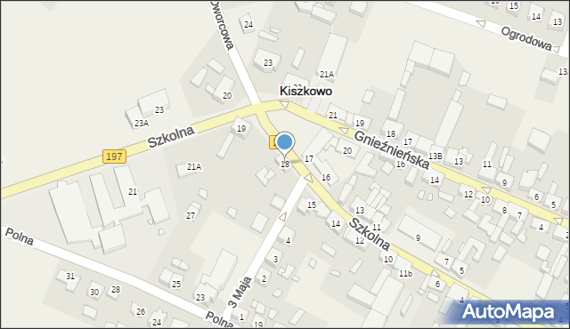 Kiszkowo, Szkolna, 18, mapa Kiszkowo