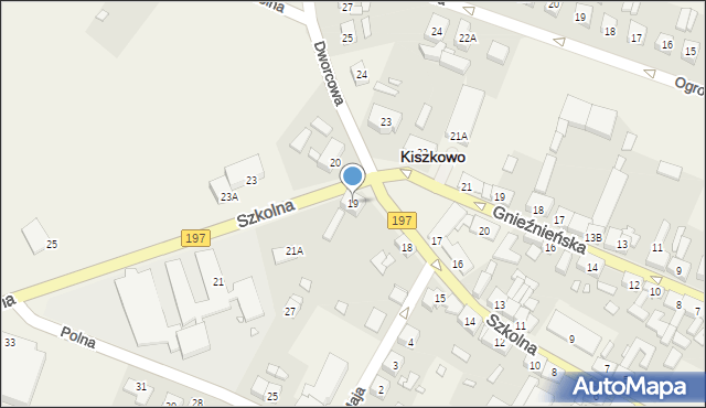 Kiszkowo, Szkolna, 19, mapa Kiszkowo