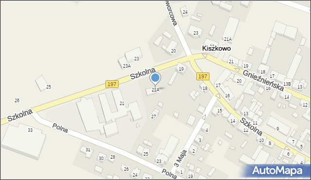 Kiszkowo, Szkolna, 21A, mapa Kiszkowo