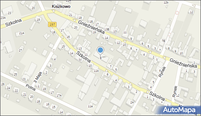 Kiszkowo, Szkolna, 9, mapa Kiszkowo