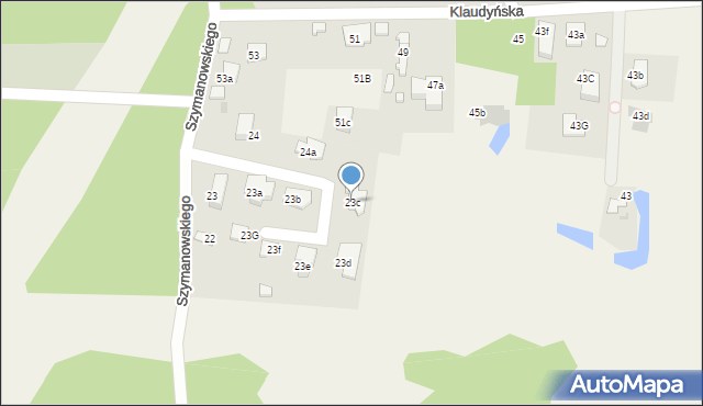 Klaudyn, Szymanowskiego Karola, 23c, mapa Klaudyn