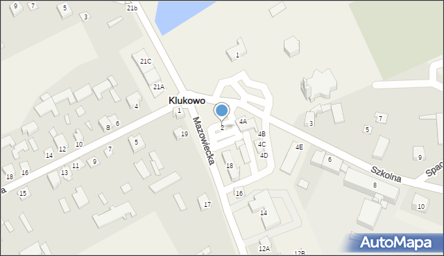 Klukowo, Szkolna, 2, mapa Klukowo