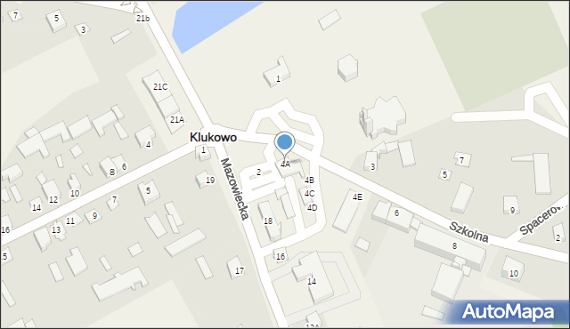 Klukowo, Szkolna, 4A, mapa Klukowo