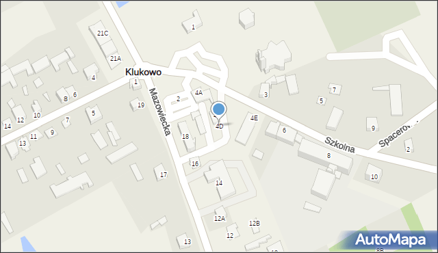 Klukowo, Szkolna, 4D, mapa Klukowo