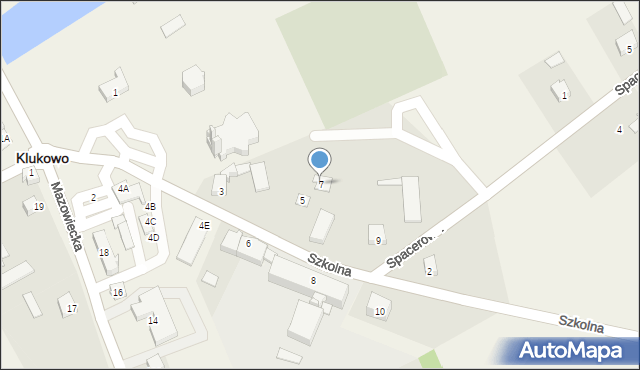 Klukowo, Szkolna, 7, mapa Klukowo