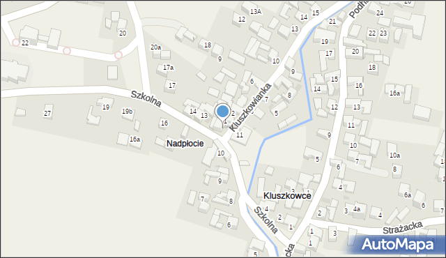 Kluszkowce, Szkolna, 12, mapa Kluszkowce