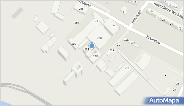 Knurów, Szpitalna, 23F, mapa Knurów