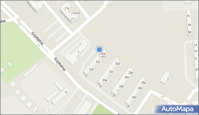 Knurów, Szpitalna, 32b, mapa Knurów