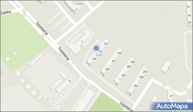 Knurów, Szpitalna, 32d, mapa Knurów