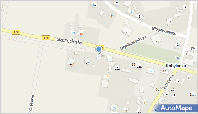 Kobylanka, Szczecińska, 17, mapa Kobylanka