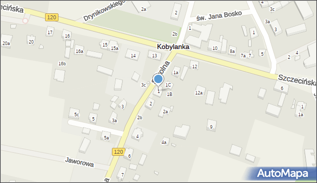 Kobylanka, Szkolna, 1, mapa Kobylanka