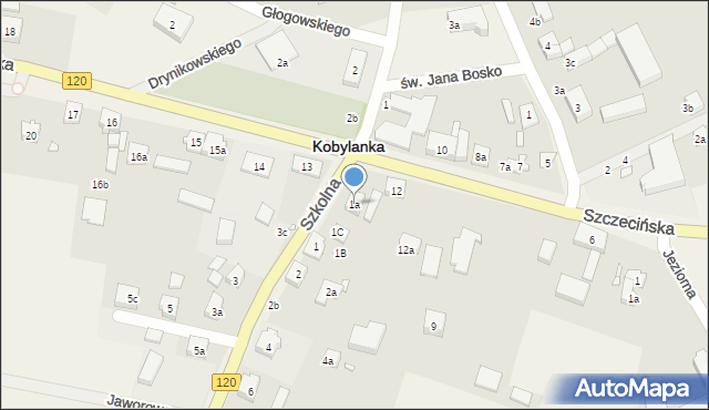 Kobylanka, Szkolna, 1a, mapa Kobylanka