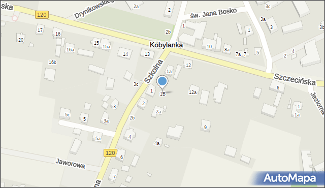 Kobylanka, Szkolna, 1B, mapa Kobylanka