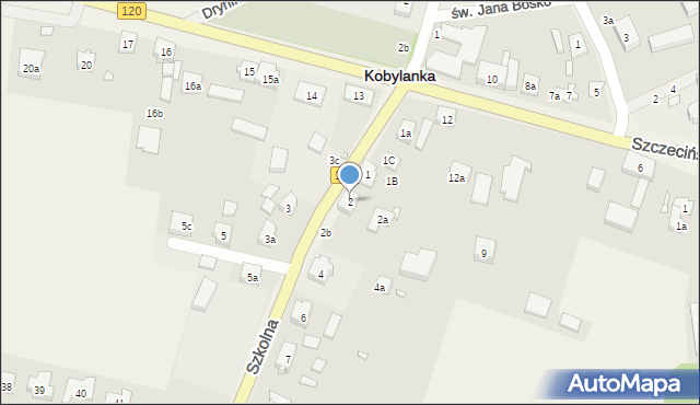 Kobylanka, Szkolna, 2, mapa Kobylanka