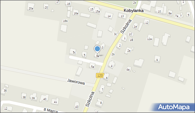 Kobylanka, Szkolna, 3a, mapa Kobylanka