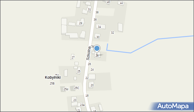 Kobylniki, Szkolna, 28, mapa Kobylniki